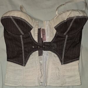 Entry Women's Black and White Corset Top